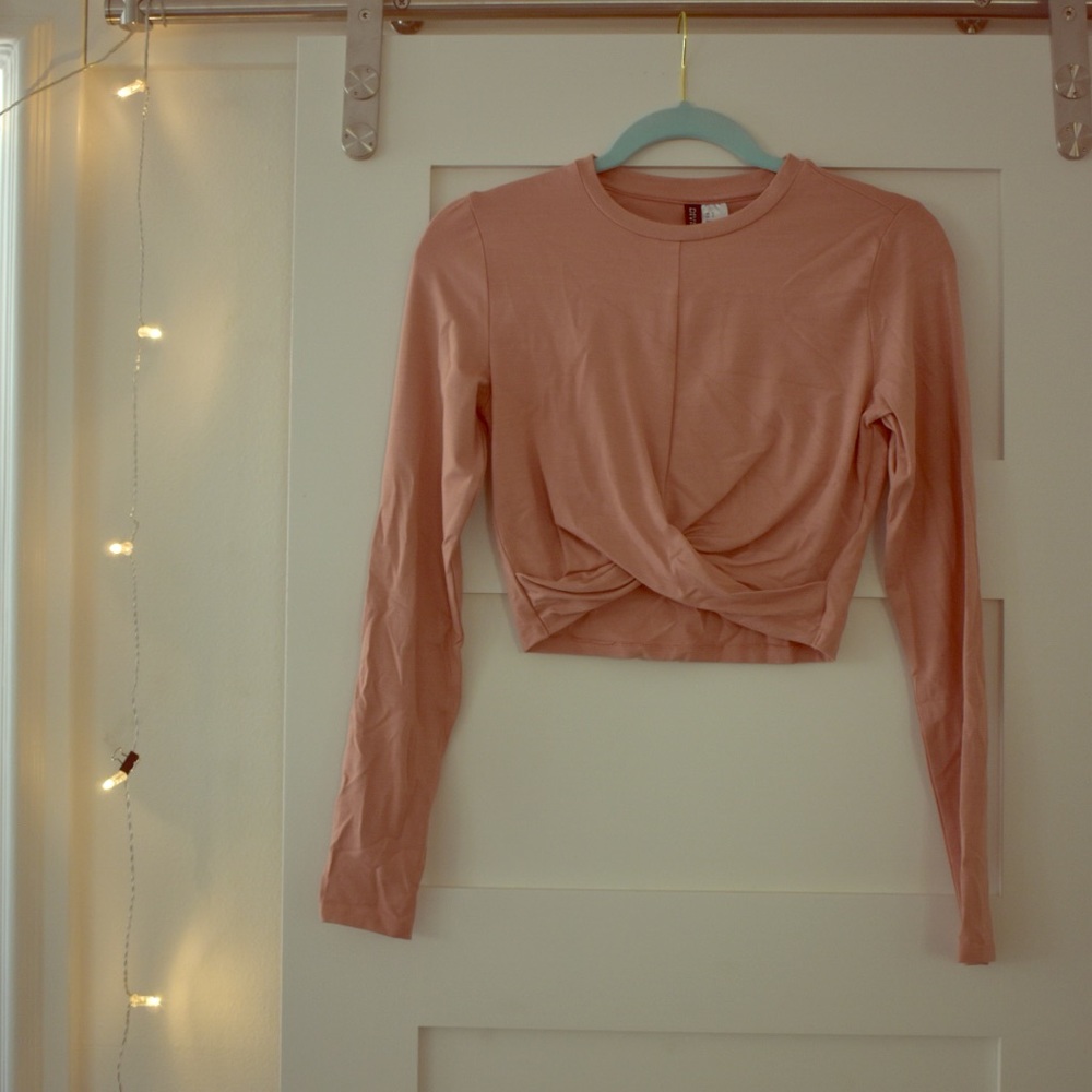 Pale Pink Longsleeve Crop Top